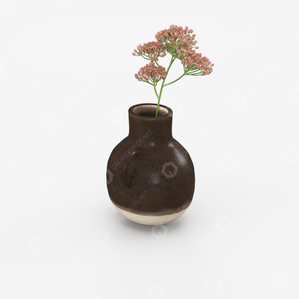 Wazon i roślina Small Flower Branch model 3D