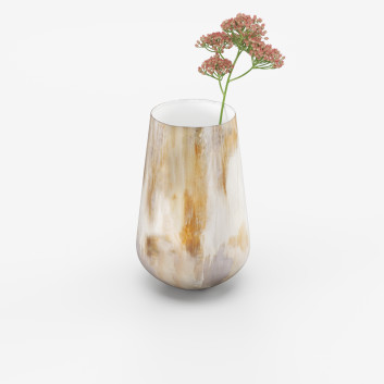 Ваза та рослина Glass Biege and Brown