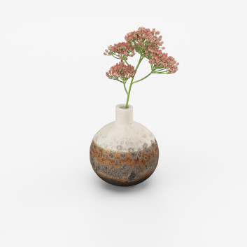 Ваза та рослина Ceramic Brown and Biege