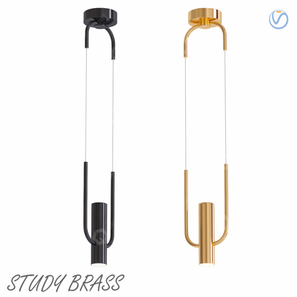 Pendant Lamp Study Brass 2 3D model
