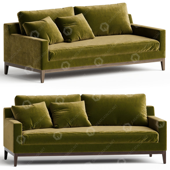 Sofa Poly & Bark Zyon Velvet 3D model