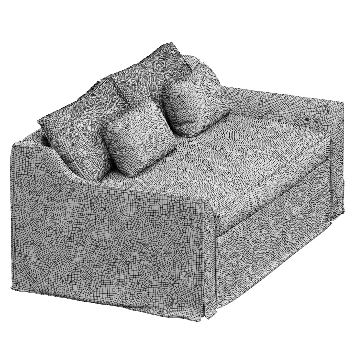 Sofa IKEA Sleeper Djuparp Dark Gray 3D model GreatCatalog 24464