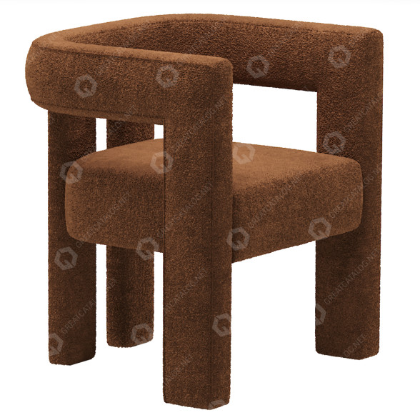 Sessel CB2 Stature Burnt Sienna Boucle Dining 3D-Modell