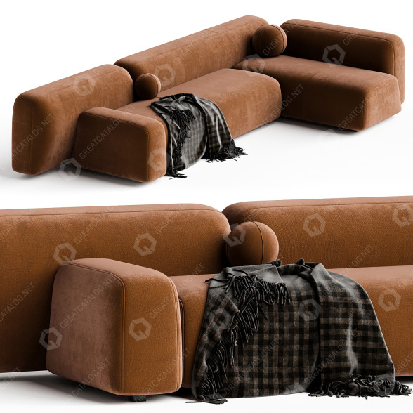 Sofa La Cividina Suiseki SUI18DX Composition 3D model