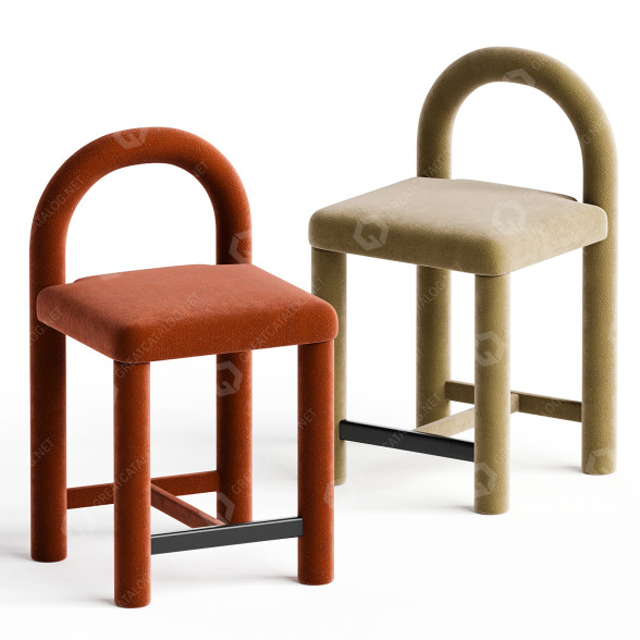 Chair 1stDibs Temi Counter Minimalist Teja Velvet 3D model