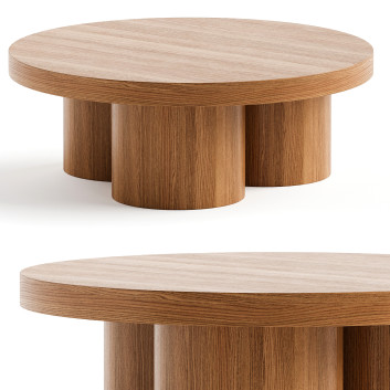 Coffee Table  Brutalist Round 3D model