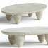 Coffee Table Contemporary Minimal Round in Travertine - Admiral