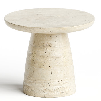 Kaffeetisch  Contemporary Minimal Round in Travertine 3D-Modell
