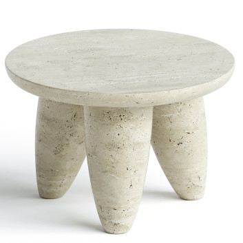Kaffeetisch  Contemporary Minimal 3 Legs in Travertine 3D-Modell