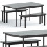 Стіл та лави Muuto Linear Steel - Admiral