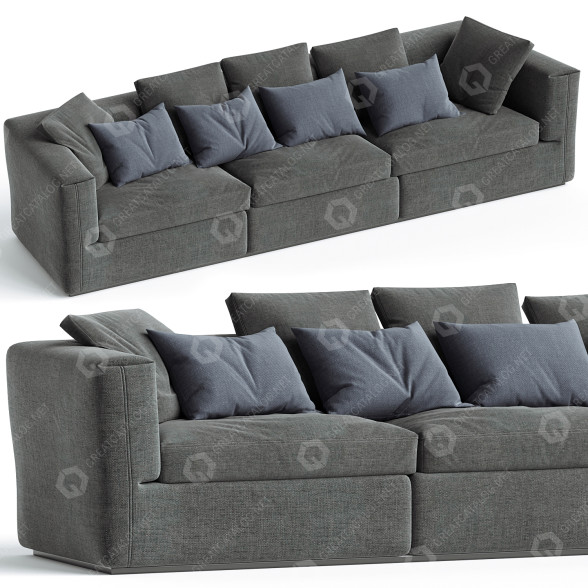 Диван Cassina Dress Up 291 3 Seater 3D модель