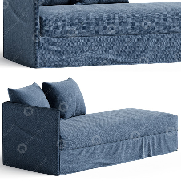 Couch Meridiani Fox Meridienne 3D-Modell