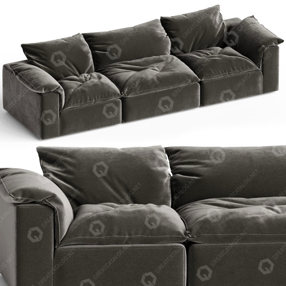 Sofa Restoration Hardware Cloud Modular Fabric Assembly model 3D
