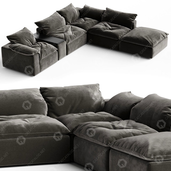 Sofa Restoration Hardware Cloud Modular Fabric Assembly 3D-Modell