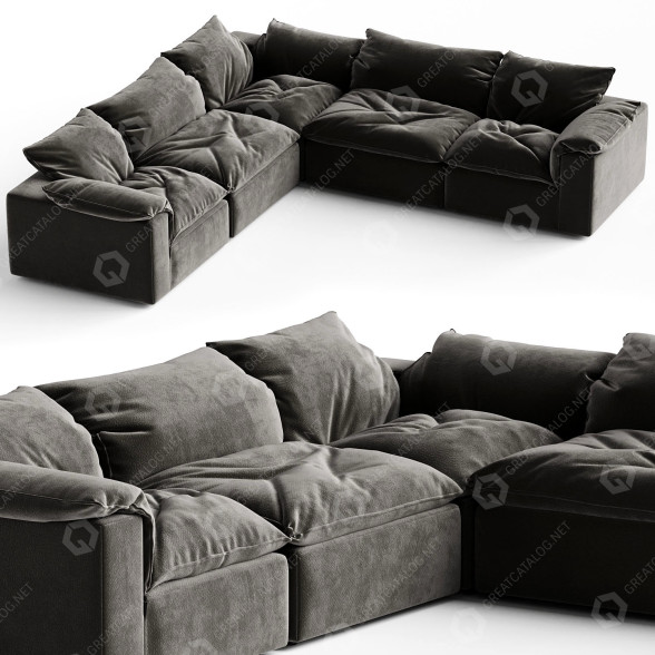 Sofa Restoration Hardware Cloud Modular Fabric Assembly model 3D
