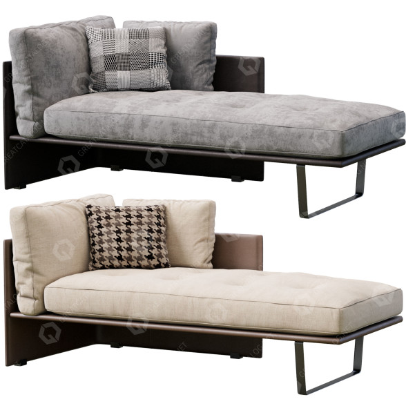 Chaise Longue Minotti Luggage 3D model
