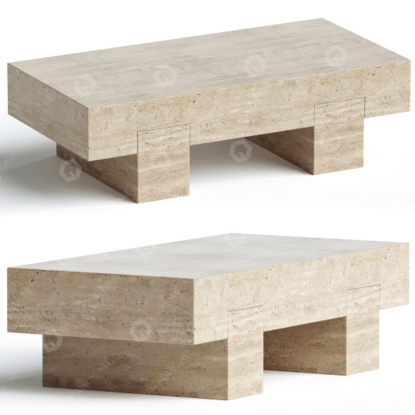 Stolik kawowy 1stDibs Modern Monolithic Travertine model 3D