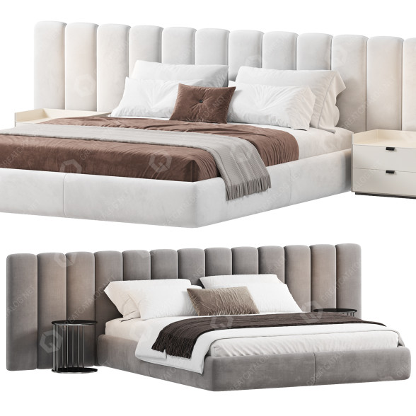 Bed and Bedside Tables The High Wall Velalla 3D model