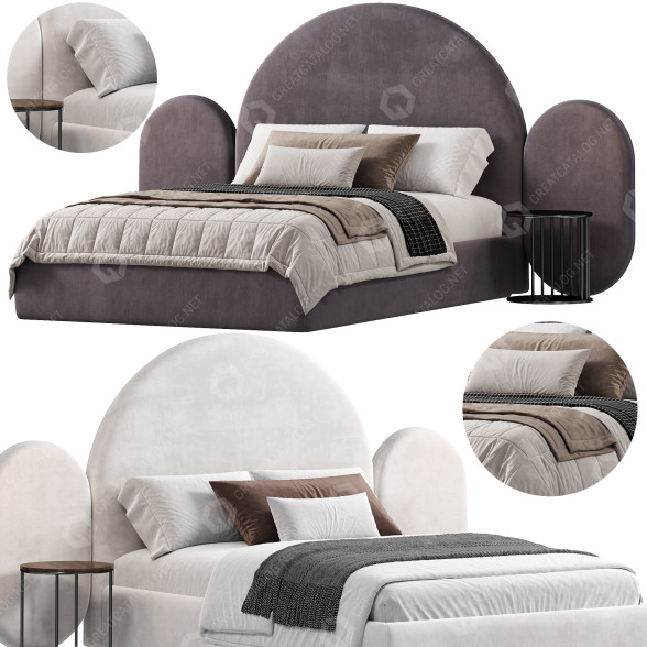 Bett und Nachttischchen Pentru 3D-Modell