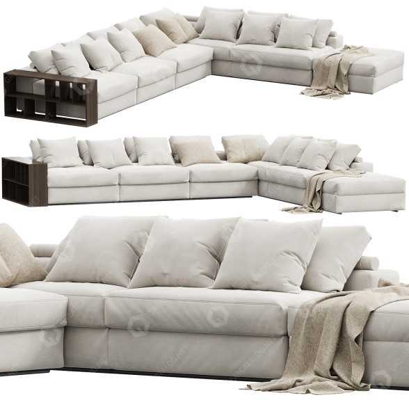 Canapé Flexform Groundpiece 11MXB Large modèle 3D