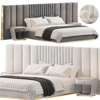 Cama y mesitas de noche  Prisma Modelo 3D
