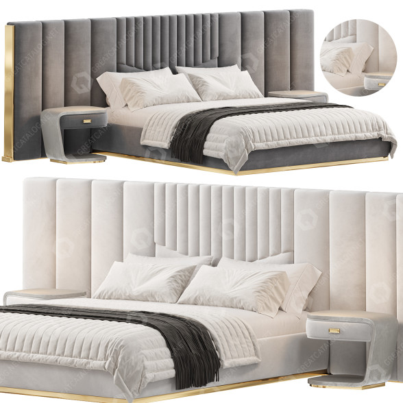 Cama y mesitas de noche Prisma Modelo 3D