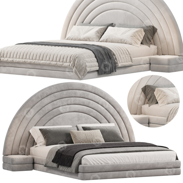 Bett und Nachttischchen The High Wall Salana 3D-Modell