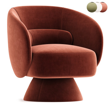 Fauteuil  Saboor Upholstered Swivel Barrel by Orren Ellis Modèle 3D