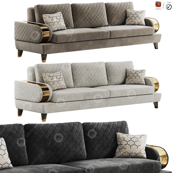 Sofa Mid Century Set by FurnitureHub 3D-Modell