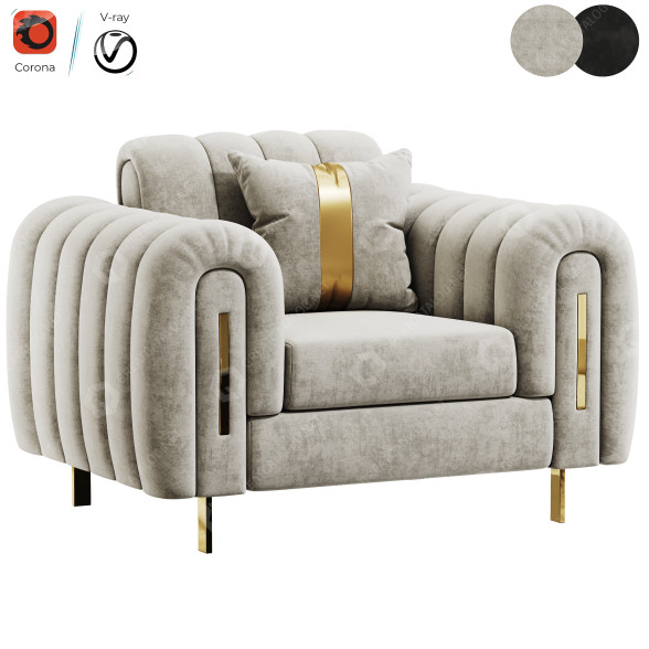 Fauteuil FH 3002 Brass Line modèle 3D