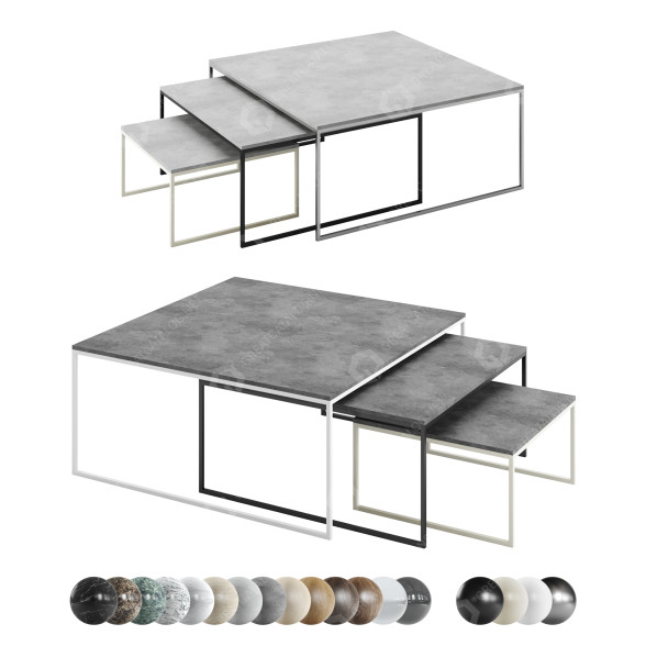 Stoliki kawowe Bolia Como Set 1 model 3D