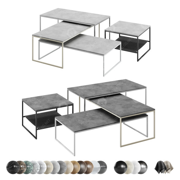 Stoliki kawowe Bolia Como Set 2 model 3D