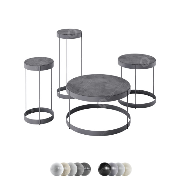 Журнальні столики Bolia Drum Set 3D модель