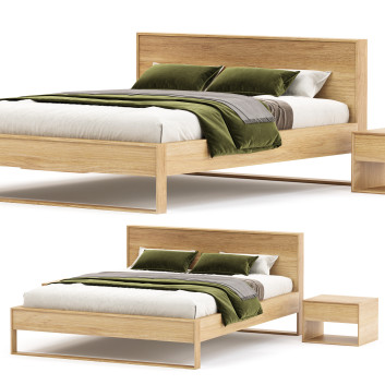 Ліжко та тумбочки Hoyne Oak King