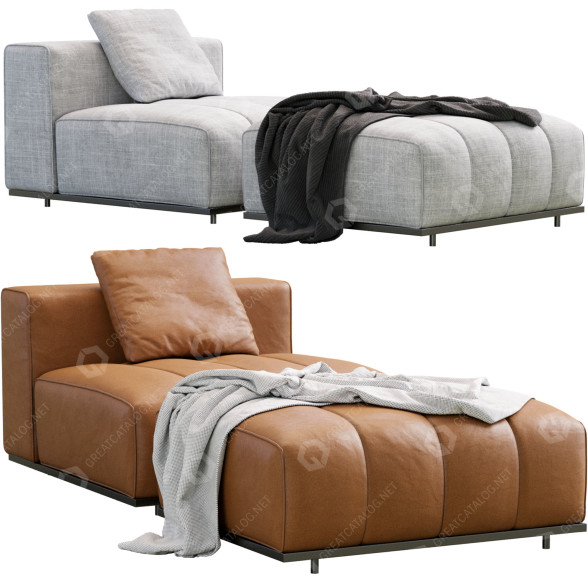 Fotel i pufa Minotti Goodman model 3D