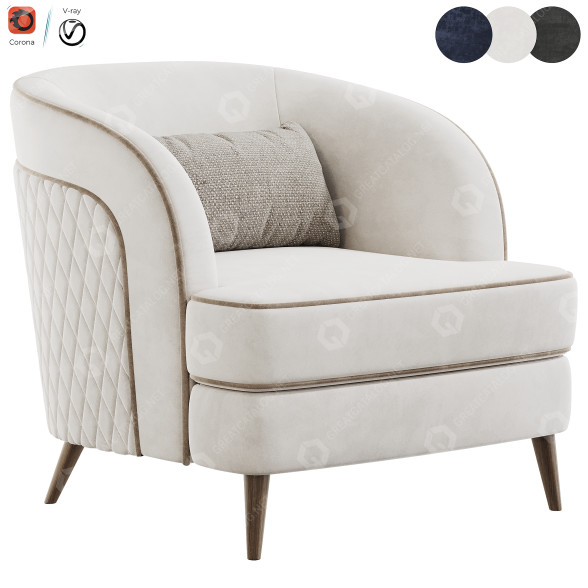 Sillón FH 7272 Boston Arm by FurnitureHub Modelo 3D
