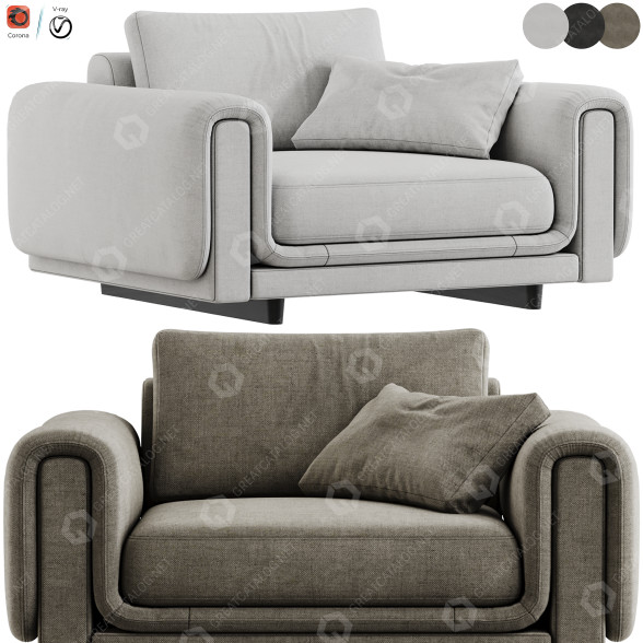 Sessel Roche Bobois Underline Loveseat 3D-Modell