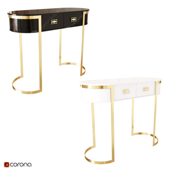 Консоль Homary Black Modern 3D модель
