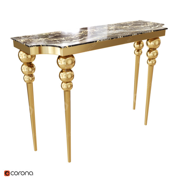 Mesa consola Homary Black Narrow Modelo 3D
