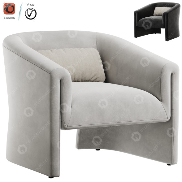Sessel AllModern Norwood Upholstered 3D-Modell