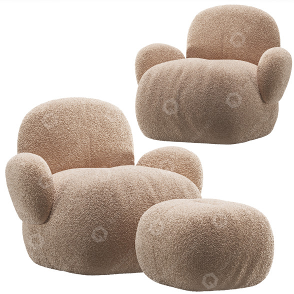 Крісло та пуф Noho Home Carmelo 3D модель