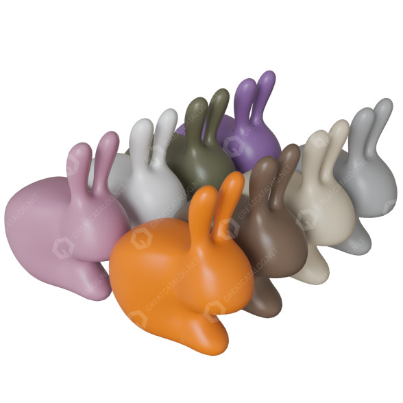 Stuhl Qeeboo Milano Flocked Rabbit 3D-Modell