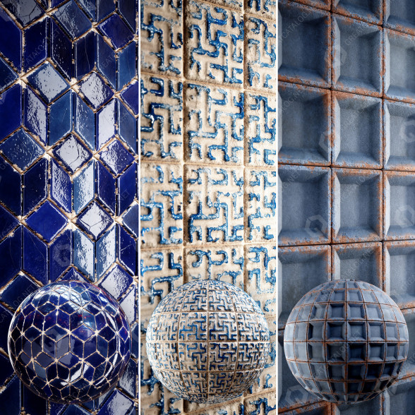 Ladrillos 4K Materials V2-6 - 3 Materials Modelo 3D