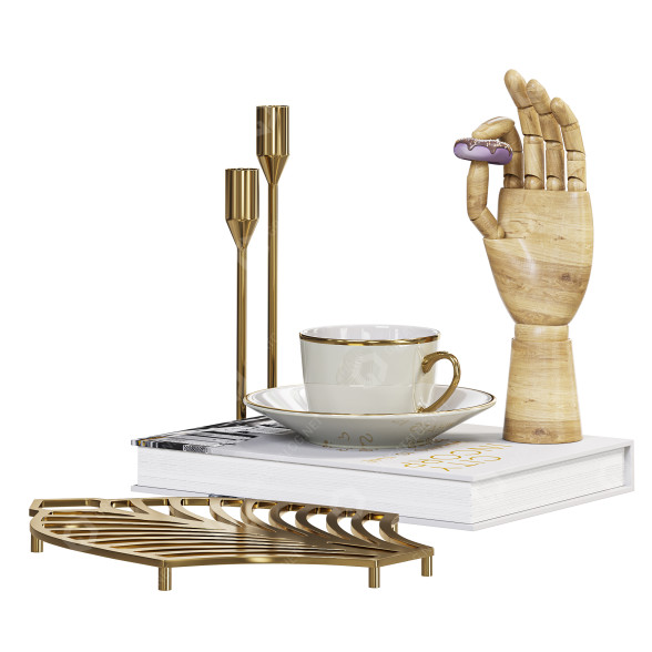 Decoración Nightlight Candlestick Brass Modelo 3D