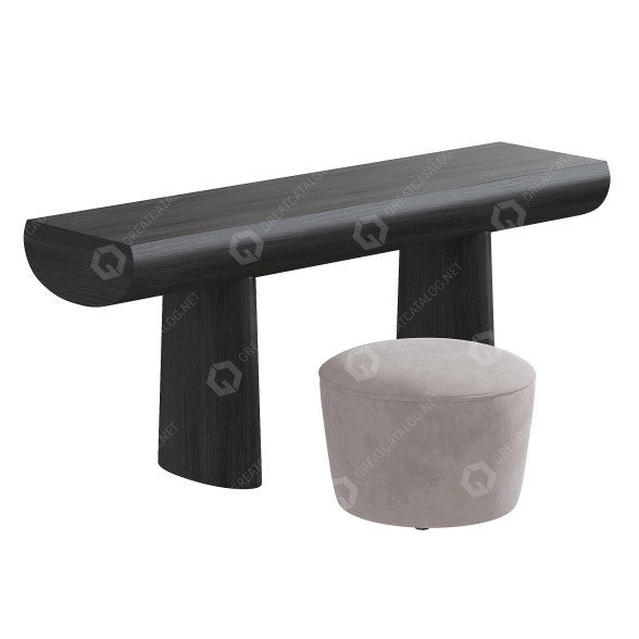 Console Table and Pouf Karakter Aldo Bakker 3D model