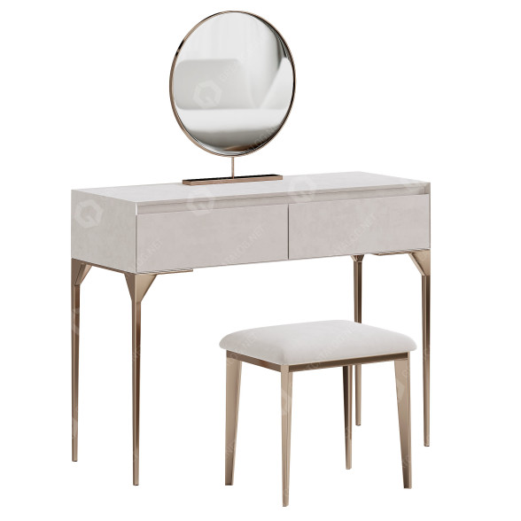 Coiffeuse et tabouret Homary Modern Gray Makeup Vanity Set modèle 3D
