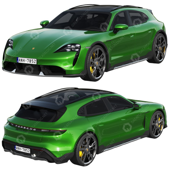 Автомобіль Porsche Taycan Turbo S Cross Turismo 3D модель