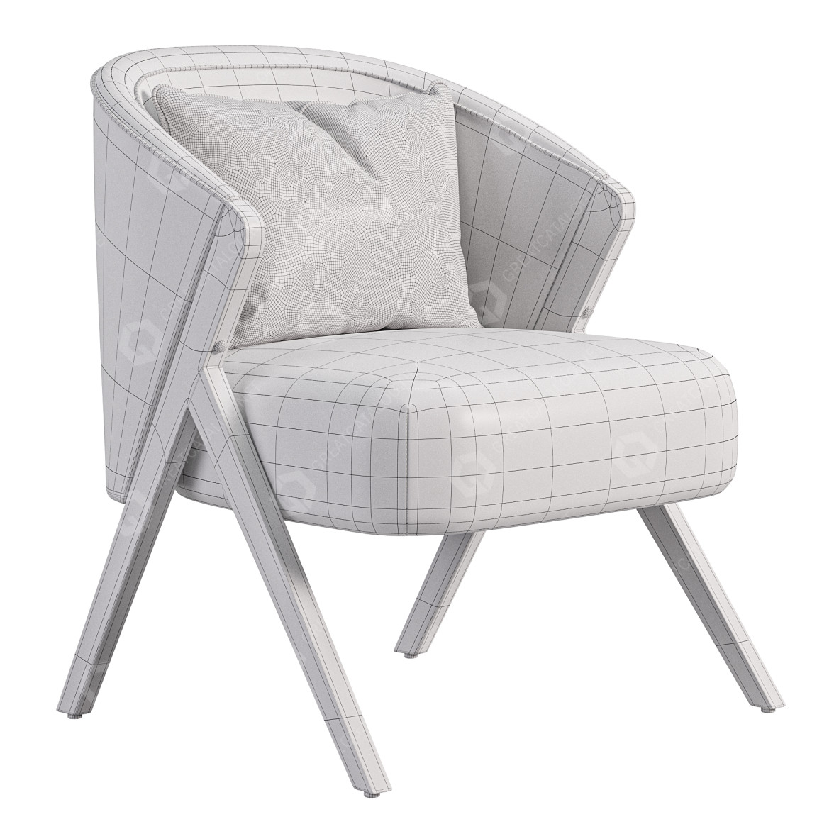 Armchair Zara Home Upholstered Boucle 3D model GreatCatalog 25965