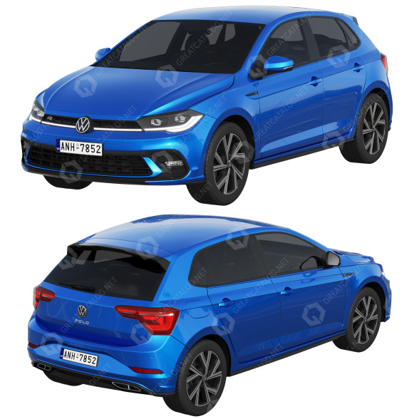Samochód Volkswagen Polo 2022 model 3D