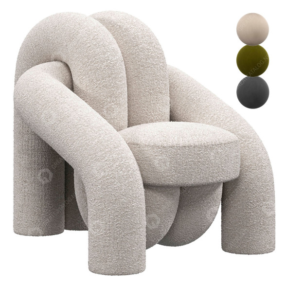 Fotel Upholstered Side model 3D